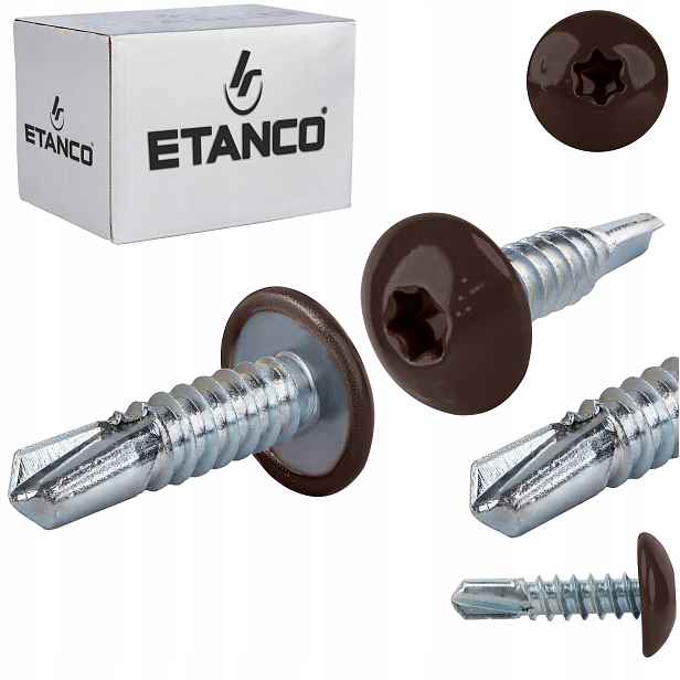 Šrouby do kovu Torx 3 mm 4,8x19 mm Ral 8017 500 ks Etanco GT3 Ph