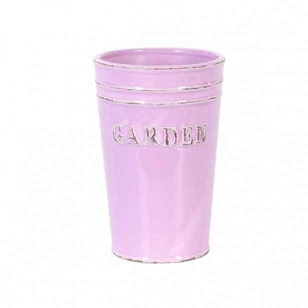 Váza kulatá kónická GARDEN keramika růžová 18cm
