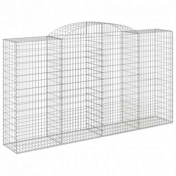 vidaXL Klenutý gabionový koš 300 x 50 x 160/180 cm pozinkované železo