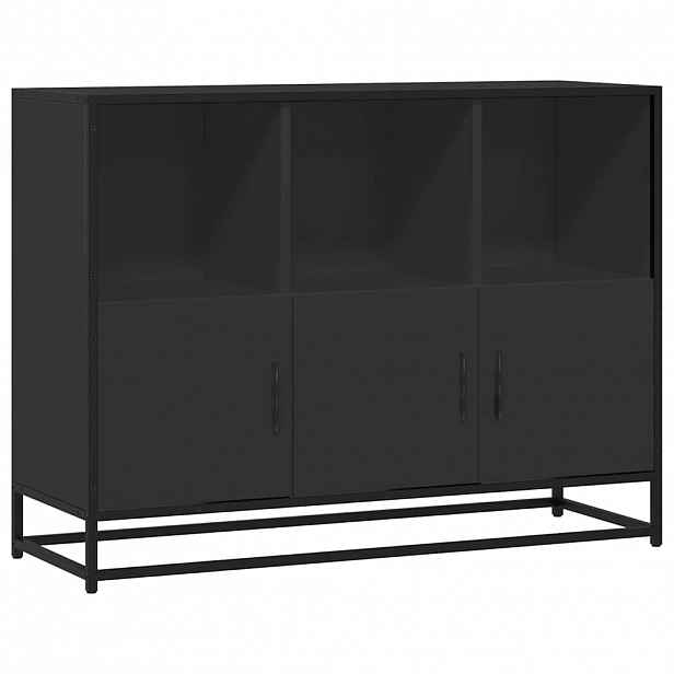 vidaXL Příborník černý 100x35x76 cm kompozitní dřevo