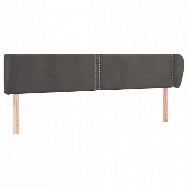 vidaXL Čelo postele typu ušák tmavě šedé 203x23x78/88 cm samet