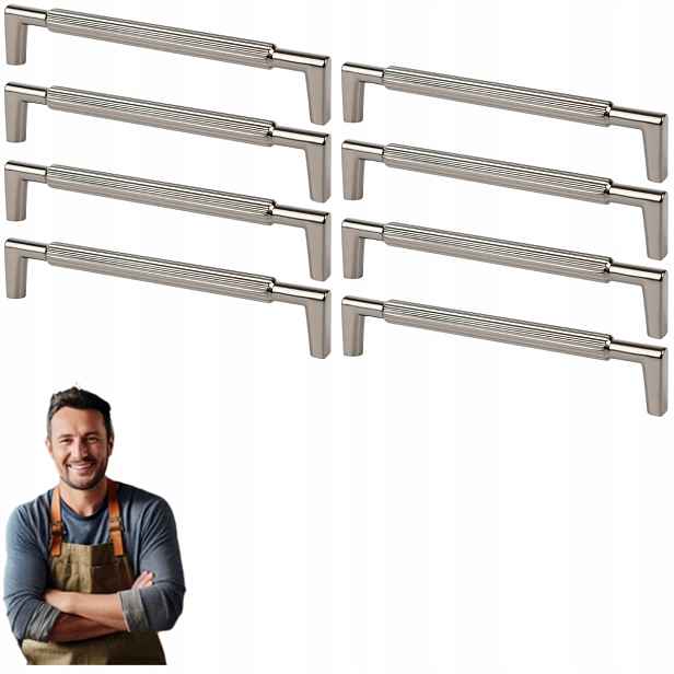 Nábytková Úchytka do zásuvky Randi 160 mm Podélný Rýhovač Černý 8ks