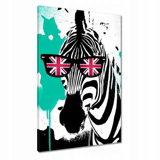Obrazy 60x90 Mátová Zebra Punk Star