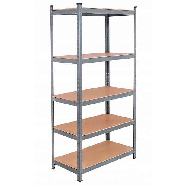 2x Kovový garážový skladový regál 5 polic 172x75x30 cm 375 kg do sklepa