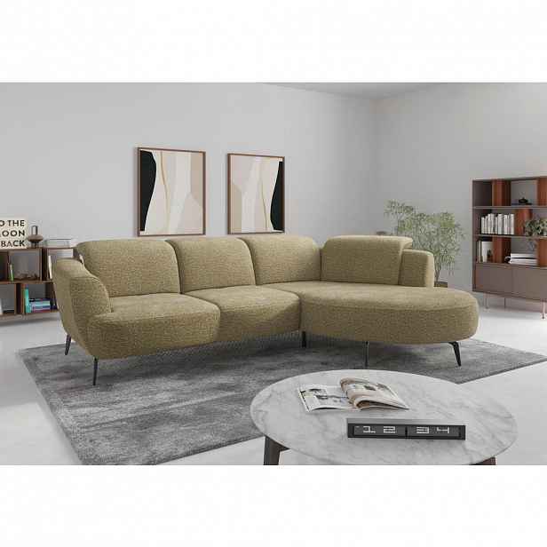 Sit & More ROHOVÁ SEDAČKA, textil, olivově zelená