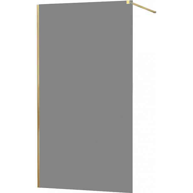 MEXEN - KIOTO Sprchová zástěna WALK-IN 100x200 cm 8 mm, zlatá, kouřové sklo 800-100-101-50-40