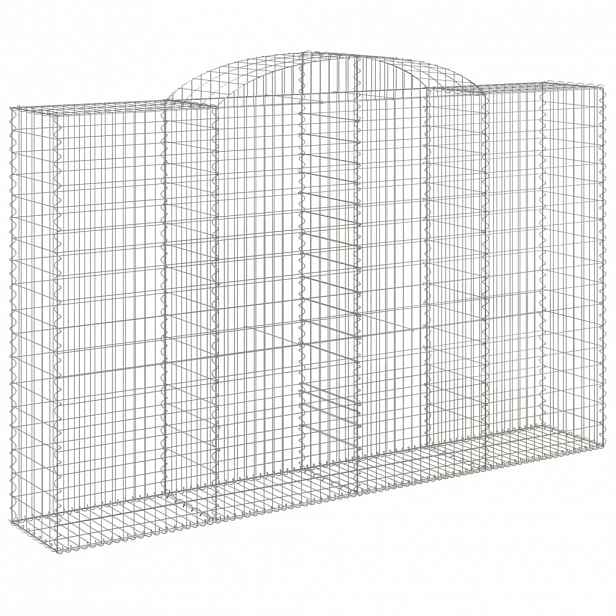 vidaXL Klenutý gabionový koš 300 x 50 x 180/200 cm pozinkované železo