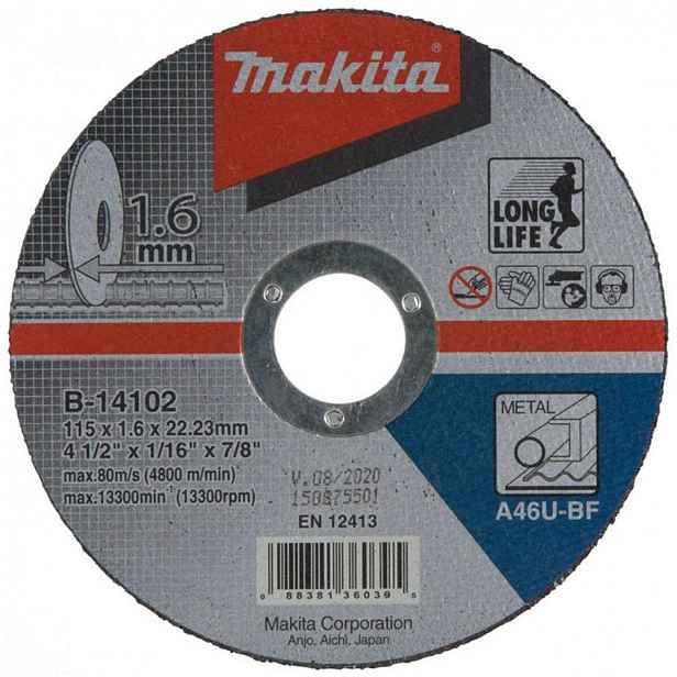 Makita - Řezný kotouč na kov 115x22,2 mm B-14102