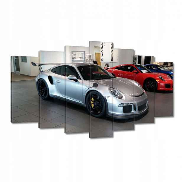 Obrazy 140x80 Stříbrné Porsche Auto
