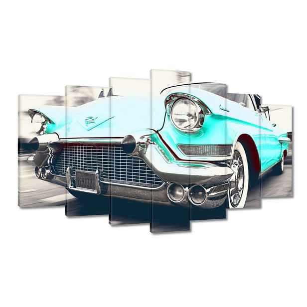 Obrazy 140x80 Tyrkysový Cadillac