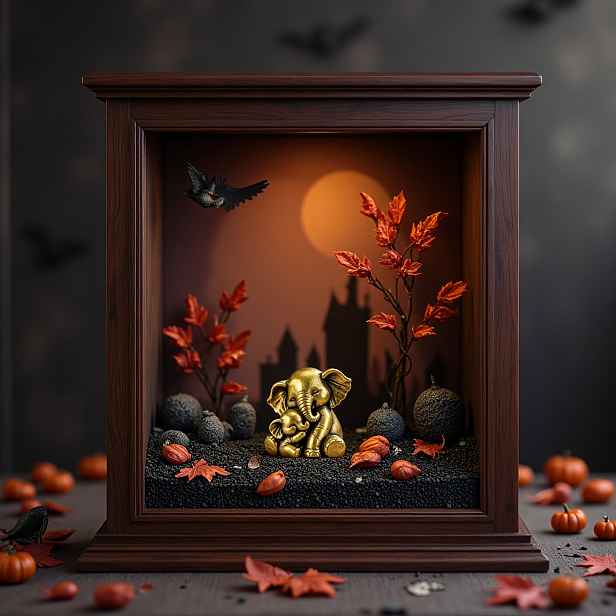 TEMU Sběratelské figurky 100% masivní Vintage mosazová figurka mazlíčka matka a sloni, perfektní sběratelský dárek na Den díkůvzdání a Vánoce, skvělý