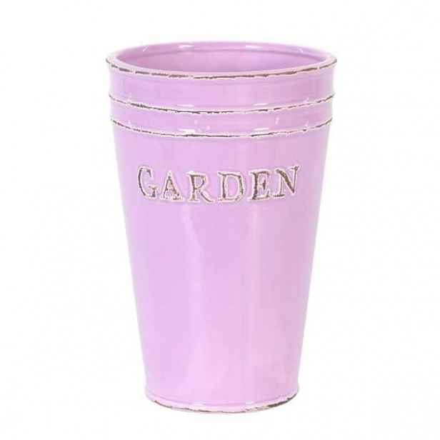 Váza kulatá kónická GARDEN keramika růžová 22cm