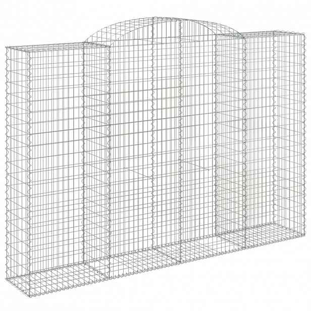 vidaXL Klenutý gabionový koš 300 x 50 x 200/220 cm pozinkované železo