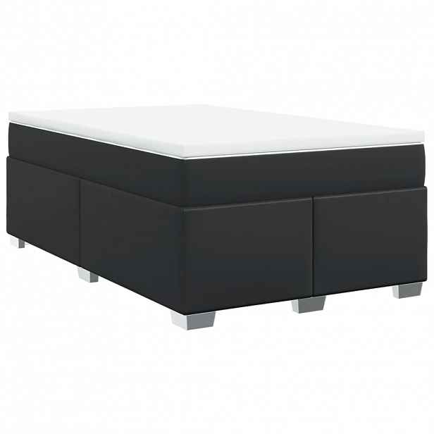vidaXL Box spring postel s matrací černá 120 x 200 cm umělá kůže