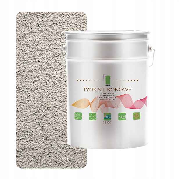 Silikonová Fasádní Omítka Zesílená, Teplá Šedá, 1.5 MM, Trvanlivá, 15 Kg