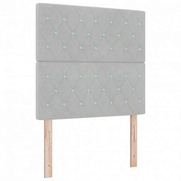 vidaXL LED box pružinová postel s čelo Světle šedá 120 x 190 cm samet