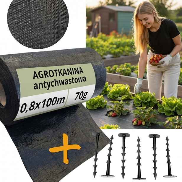 Agrotextilie 70 g/m2 skládací podložka 0,8 x 100 m Kolíky