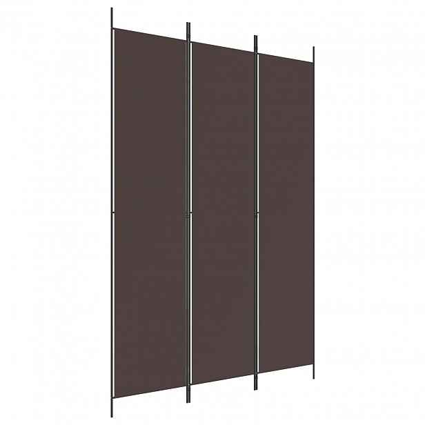 vidaXL 3dílný paraván hnědý 150x220 cm textil