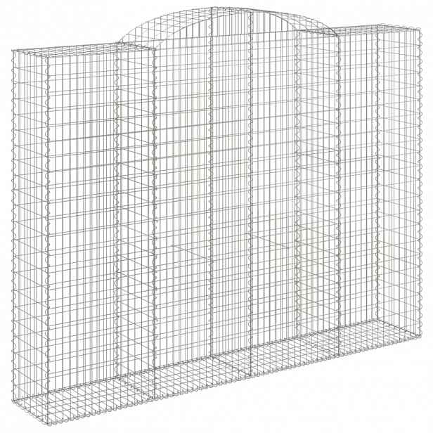vidaXL Klenutý gabionový koš 300 x 50 x 220/240 cm pozinkované železo