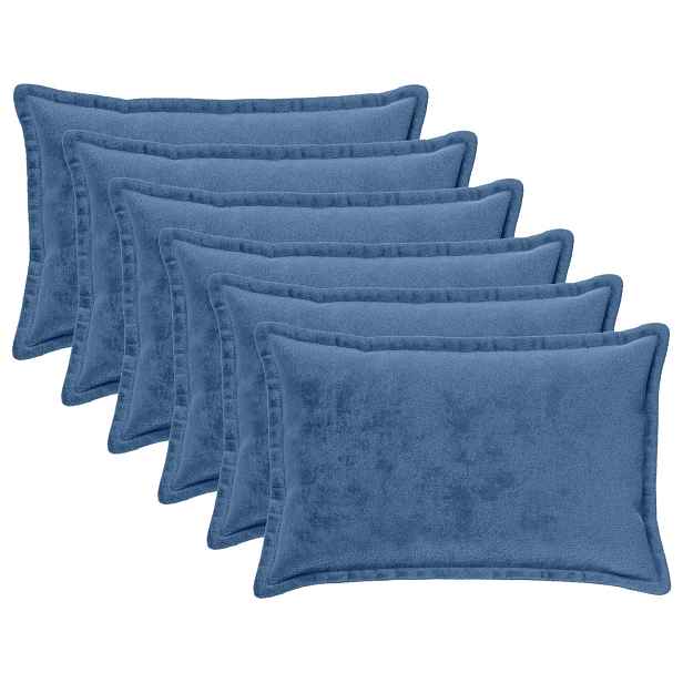 vidaXL Povlak na polštář 6 pcs HOUTEN Světle modrá 50 x 80 cm Flanel