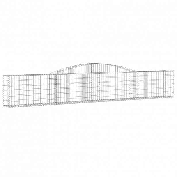 vidaXL Klenutý gabionový koš 400 x 30 x 60/80 cm pozinkované železo