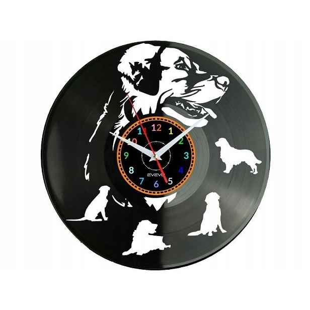 Golden Retriever Nástěnné hodiny Vinylová deska Moderní Dekorativní Na Pre