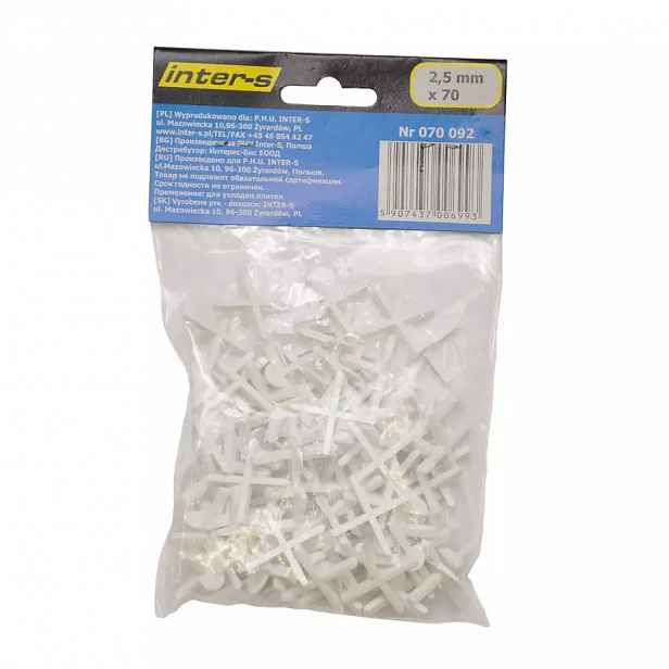 Křížky distanční  s úchytkou 2,5 mm (70 ks)