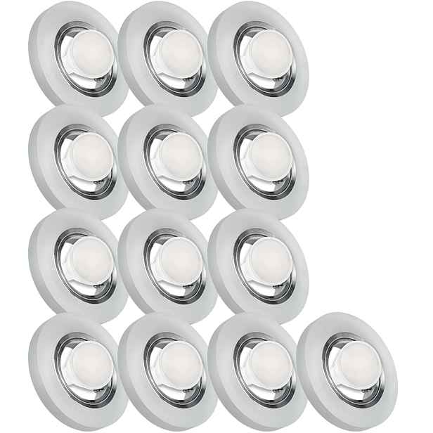 13X Skleněná Zapuštěná Lampa Námraza Kolo Silné Sklo Žárovka 10W