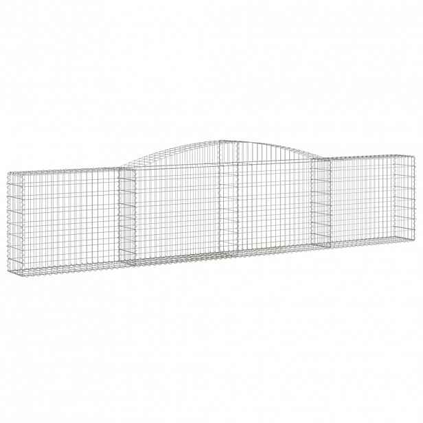 vidaXL Klenutý gabionový koš 400 x 30 x 80/100 cm pozinkované železo