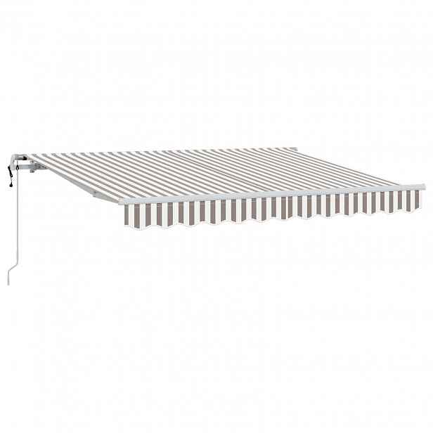 vidaXL Stahovací markýza Světle šedá a bílá 400 × 350 cm