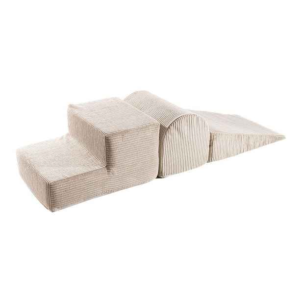 Béžové manšestrové pěnové hřiště 3 ks výška 30 cm 45x143 cm – Meowbaby