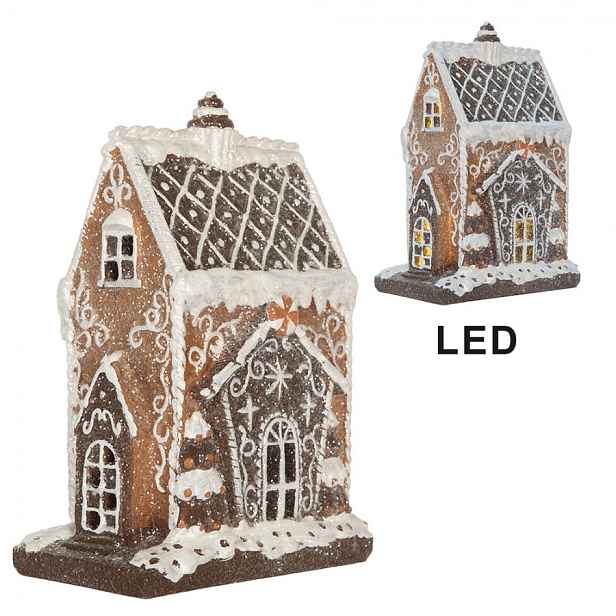 Perníková LED chaloupka Gingerbread Cotti - 15*9*20 cm Clayre & Eef