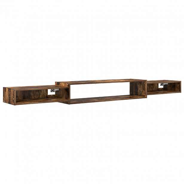 vidaXL Nástěnná TV skříň Nástěnná montáž Kouřový dub 220 x 28 x 21 cm