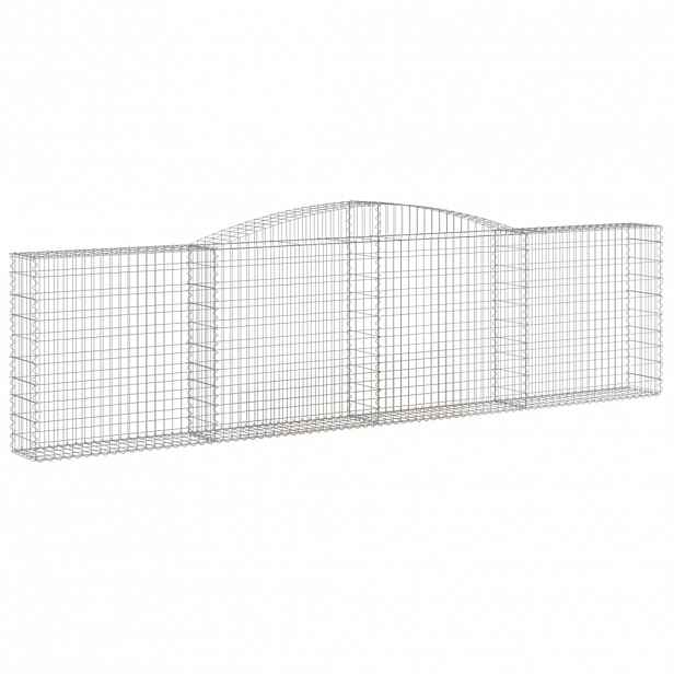 vidaXL Klenutý gabionový koš 400 x 30 x 100/120 cm pozinkované železo
