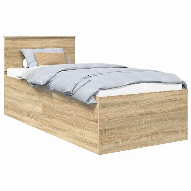 vidaXL Rám postele s čelo Sonoma dub 75 x 190 cm Kompozitní dřevo
