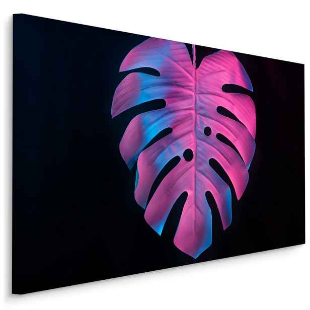 MyBestHome BOX Plátno Barevná Monstera List Na Černém Pozadí Varianta: 120x80