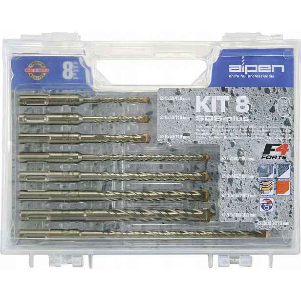 sada 8 ks vrtáků do betonu Sds+, Alpen KIT-8 [0080704100100]