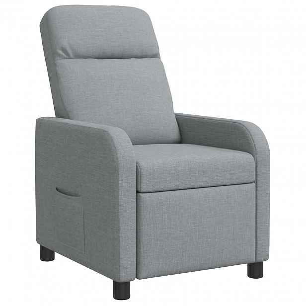 vidaXL Křeslo s funkcí ležení Světle šedá Textil