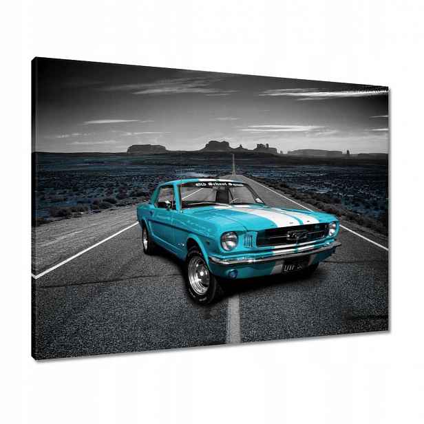 Obrazy 80x60 Modrý Ford Mustang