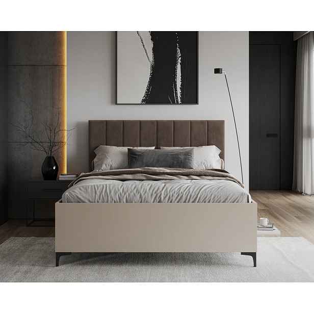 FDM Postel Sierra se zvedacím roštem Trinity hnědá/kašmír, velikost 180x200