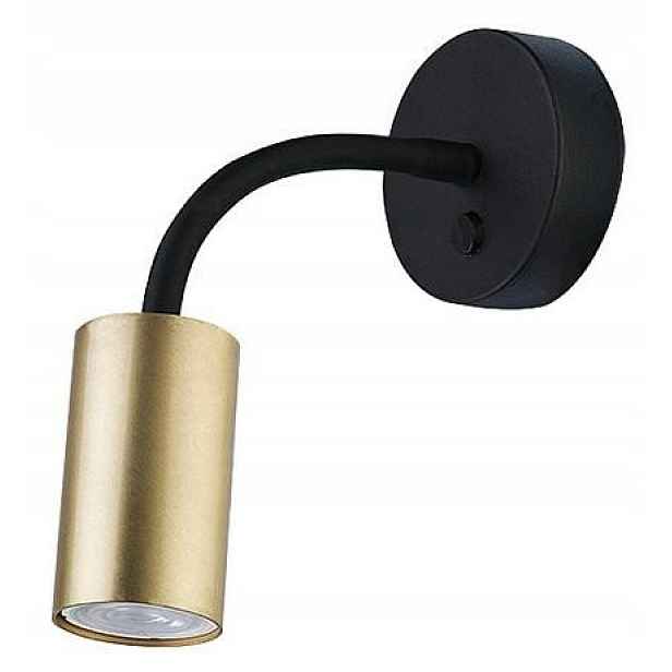 Nástěnná lampa Eye Flex Černá Zlatá 1xGU10 Nástěnná lampa do pokoje Moderní dům