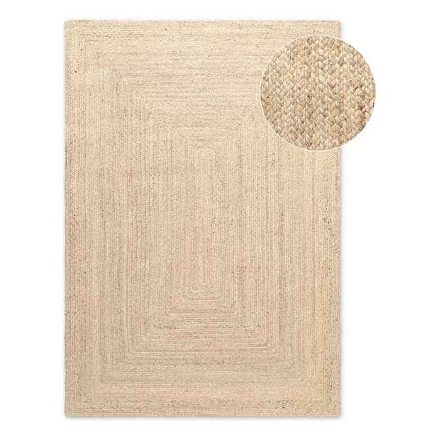 Oboustranný/ručně tkaný jutový koberec ve světle přírodní barvě 60x90 cm Juno – Hanse Home