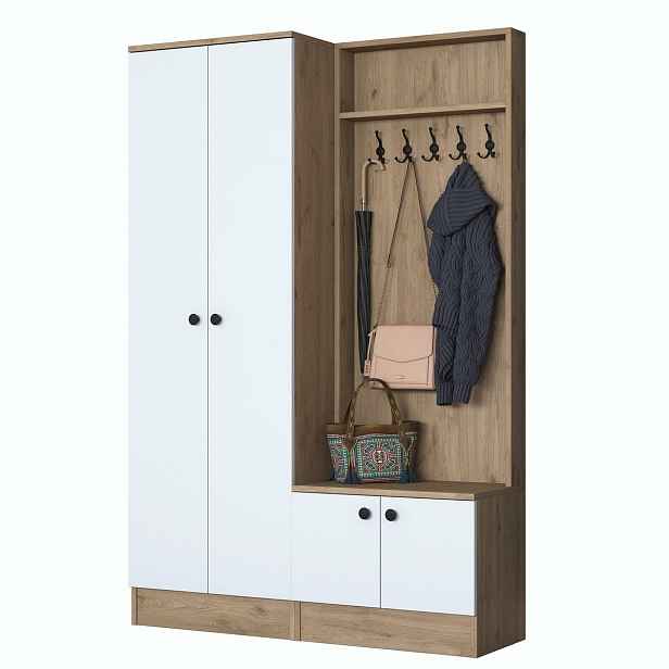 Předsíňová sestava Pone White and Walnut II