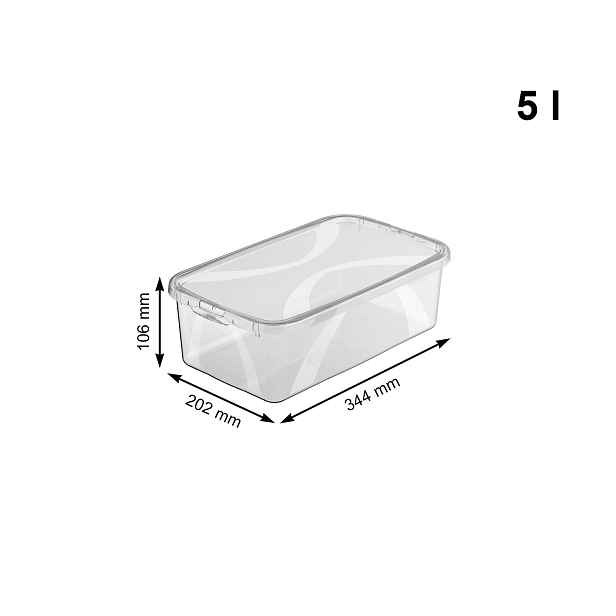 Úložný box, s víkem, Rotho LONA, 34x20x11 (5l dámské boty)