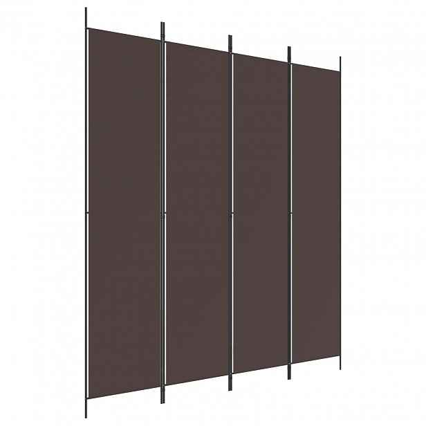 vidaXL 4dílný paraván hnědý 200x220 cm textil