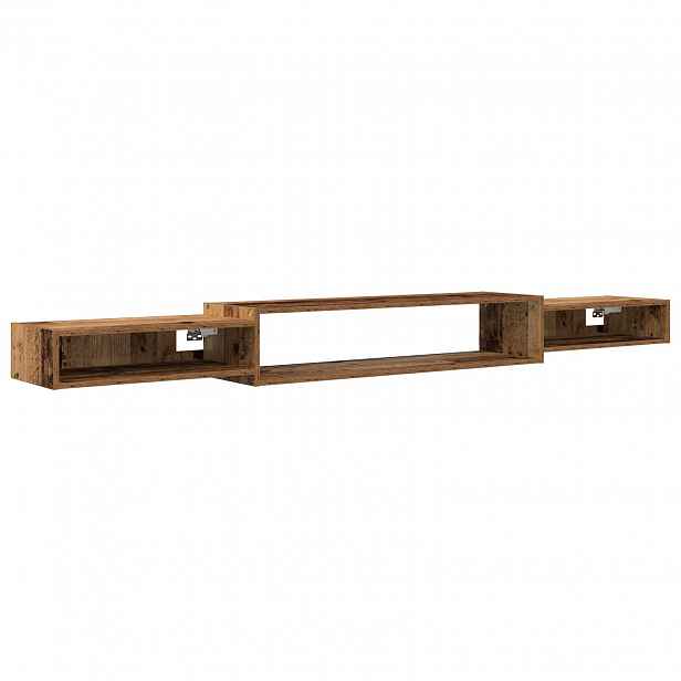 vidaXL Nástěnná TV skříň Nástěnná montáž Staré dřevo 220 x 28 x 21 cm