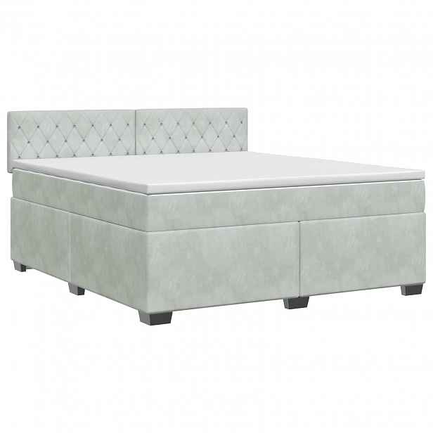 vidaXL Postel boxspring s matrací Světle šedá 140 x 200 cm Samet