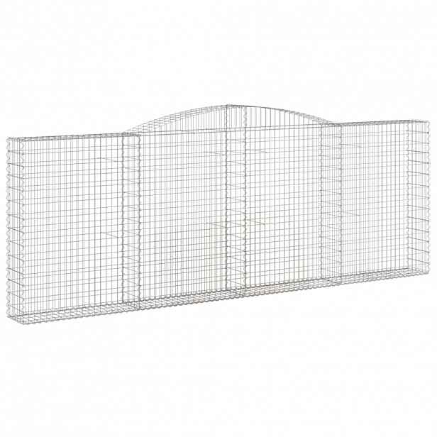 vidaXL Klenutý gabionový koš 400 x 30 x 140/160 cm pozinkované železo