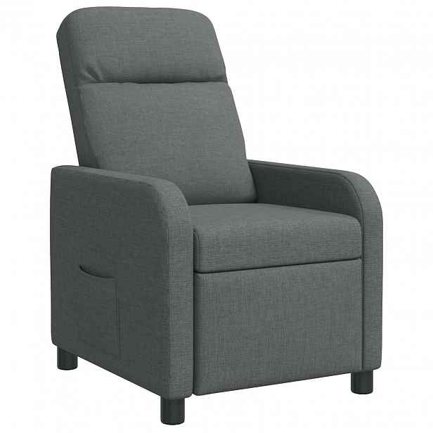 vidaXL Křeslo s funkcí ležení Tmavě šedá Textil