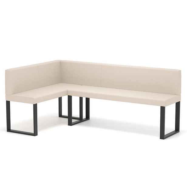 Idohome ROHOVÁ LAVICE SANA U levá ekokůže hladká, 142/196 cm, béžová